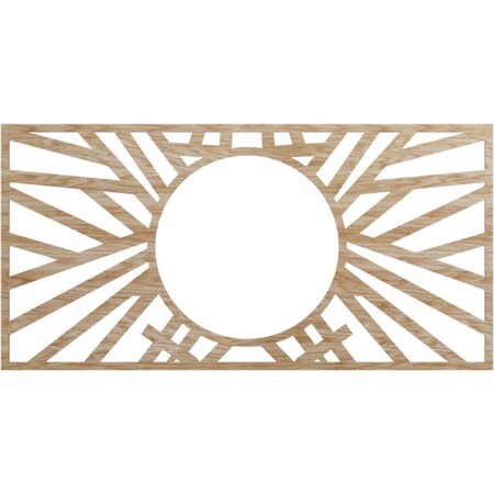 Ekena Millwork Hoover Wood Fretwork Pierced Ceiling Medallion, Red Oak, 36"W x 18"H x 13 3/8"ID x 3/8"T CMWP36X18X0375HORO
